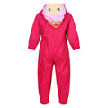 Pink-Fuchsia - Back - Regatta Childrens-Kids Charco Princess Waterproof Puddle Suit