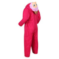 Pink-Fuchsia - Side - Regatta Childrens-Kids Charco Princess Waterproof Puddle Suit