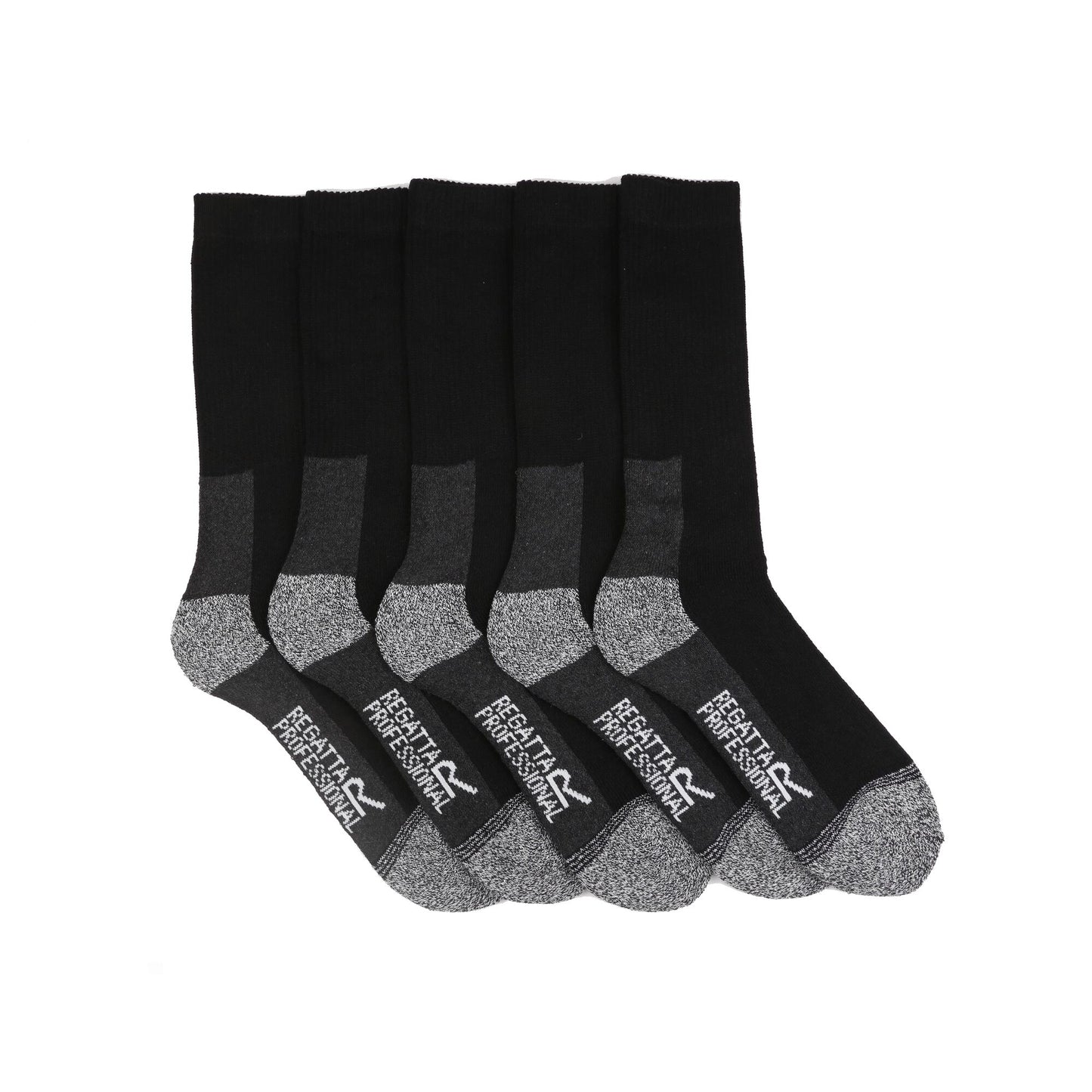 Black - Front - Regatta Professional Mens Boot Socks (Pack of 5)