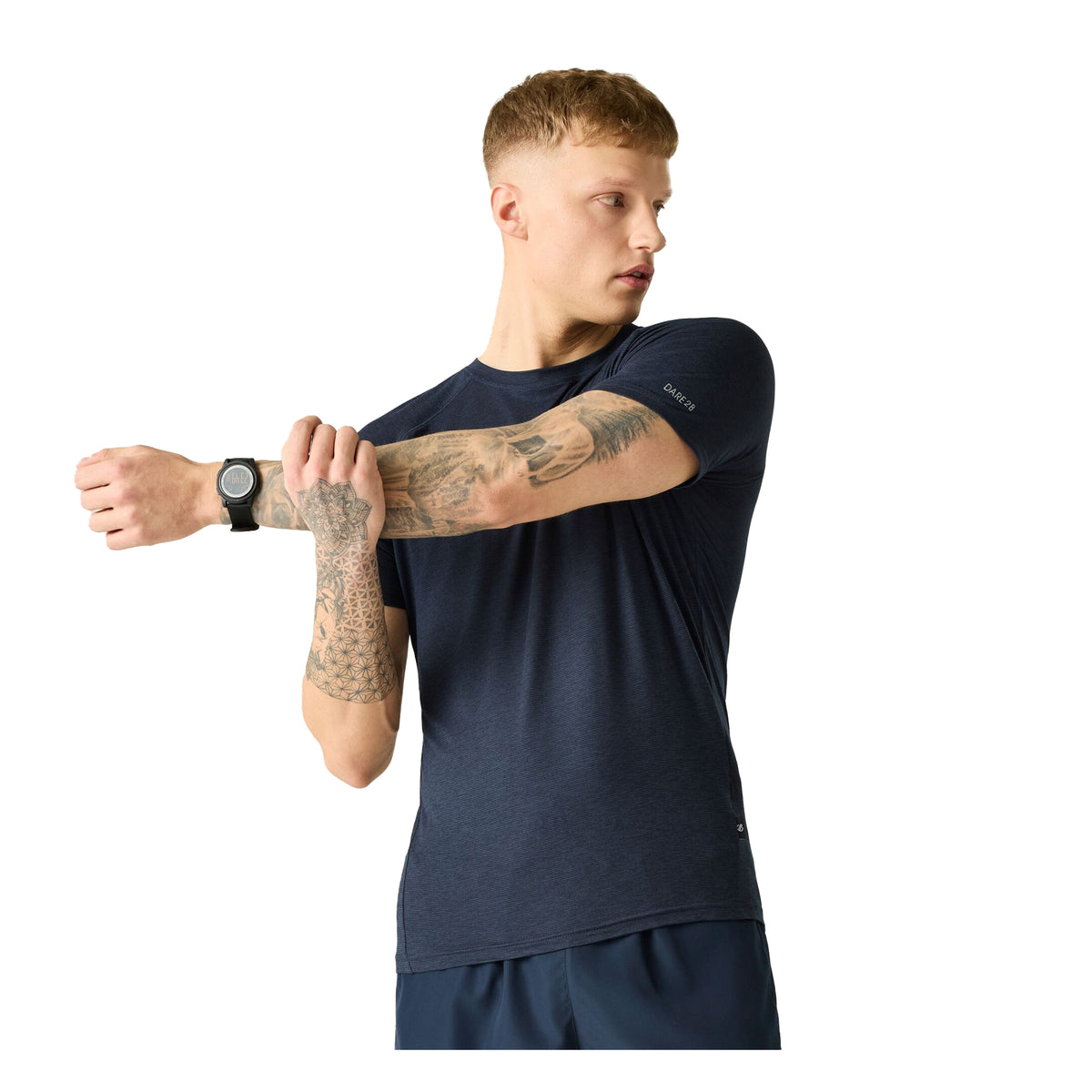 Navy - Front - Dare 2B Mens Persist Marl T-Shirt