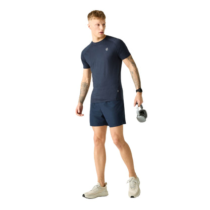 Navy - Side - Dare 2B Mens Persist Marl T-Shirt