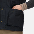 Navy - Close up - Regatta Professional Mens Waxed Body Warmer