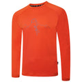 Burnt Salmon - Side - Dare 2B Mens Righteous II Mountain Climbing Recycled Long-Sleeved T-Shirt