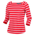 True Red-White - Front - Regatta Womens-Ladies Polexia Stripe T-Shirt