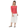 True Red-White - Side - Regatta Womens-Ladies Polexia Stripe T-Shirt