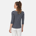 Navy-White - Lifestyle - Regatta Womens-Ladies Polexia Stripe T-Shirt