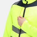 Yellow-Navy - Close up - Regatta Professional Mens Baffled High-Vis Body Warmer