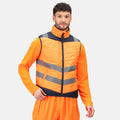 Orange-Navy - Back - Regatta Mens Baffled High-Vis Body Warmer