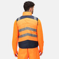 Orange-Navy - Side - Regatta Professional Mens Baffled High-Vis Body Warmer