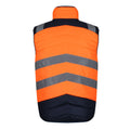 Orange-Navy - Pack Shot - Regatta Professional Mens Baffled High-Vis Body Warmer