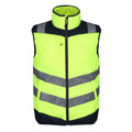 Yellow-Navy - Front - Regatta Professional Mens Baffled High-Vis Body Warmer