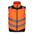 Orange-Navy - Front - Regatta Professional Mens Baffled High-Vis Body Warmer