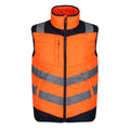 Orange-Navy - Front - Regatta Mens Baffled High-Vis Body Warmer