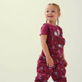 Raspberry Radiance - Side - Regatta Childrens-Kids Wonder Peppa Pig Unicorn Waterproof Dungarees
