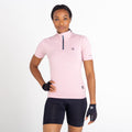 Powder Pink - Back - Dare 2B Womens-Ladies Pedal Through It Marl Lightweight Jersey