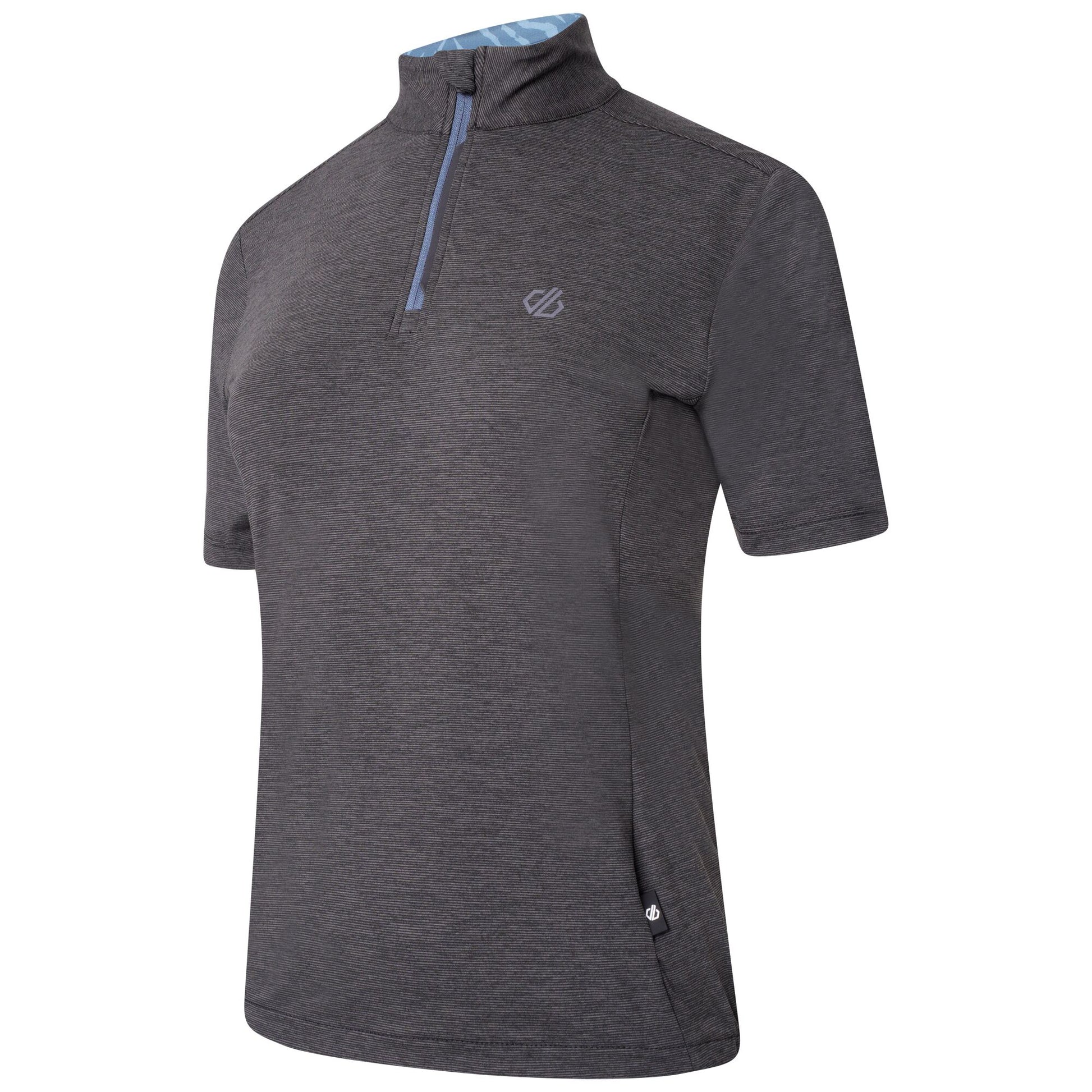 Black - Side - Dare 2B Womens-Ladies Pedal Through It Marl Lightweight Jersey