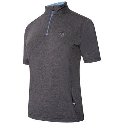 Black - Side - Dare 2B Womens-Ladies Pedal Through It Marl Lightweight Jersey