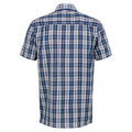Dynasty Blue - Pack Shot - Regatta Mens Mindano VI Checked Short-Sleeved Shirt