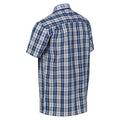 Dynasty Blue - Close up - Regatta Mens Mindano VI Checked Short-Sleeved Shirt