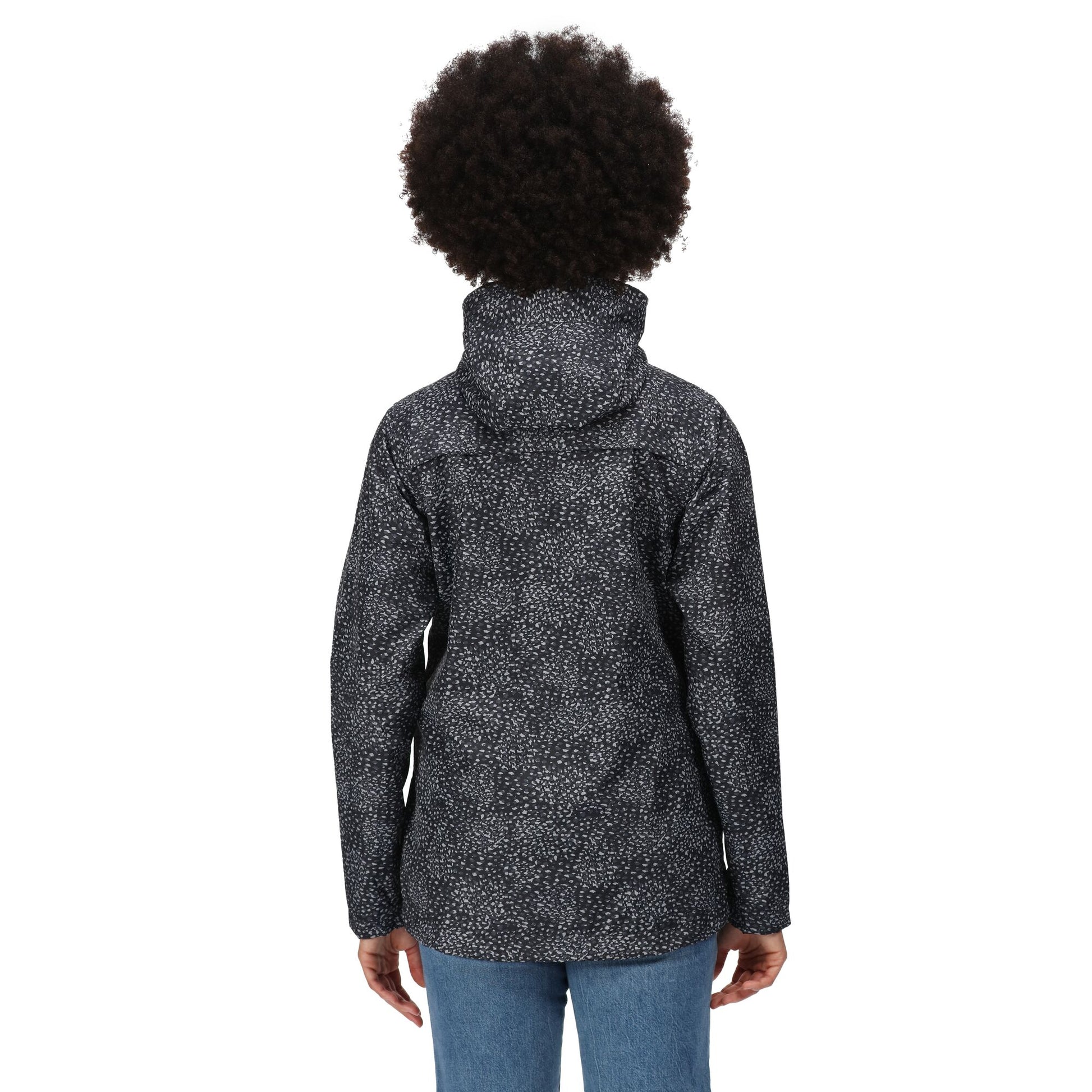 Black - Lifestyle - Regatta Womens-Ladies Bayarma Abstract Lightweight Waterproof Jacket
