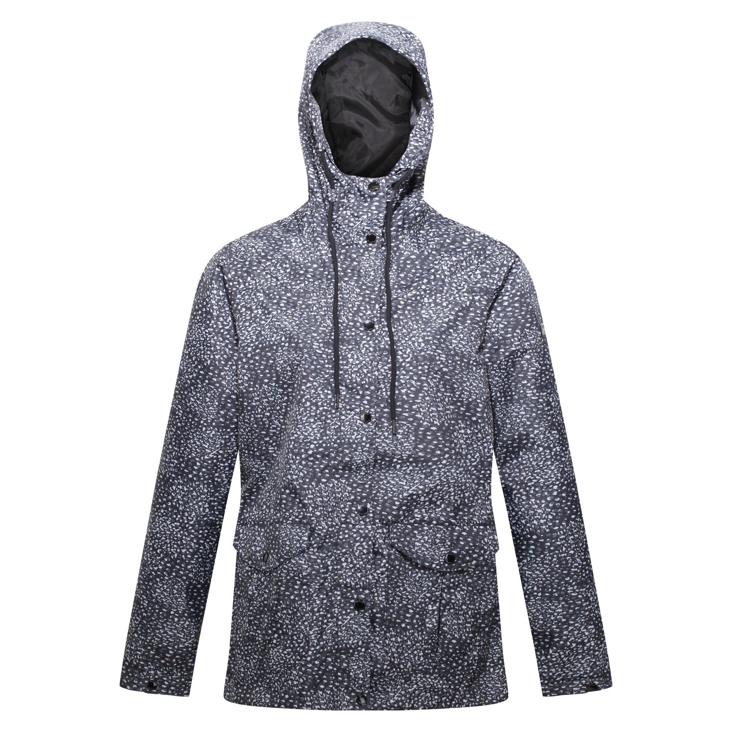 Black - Front - Regatta Womens-Ladies Bayarma Abstract Lightweight Waterproof Jacket