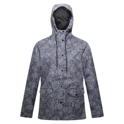 Black - Front - Regatta Womens-Ladies Bayarma Abstract Lightweight Waterproof Jacket