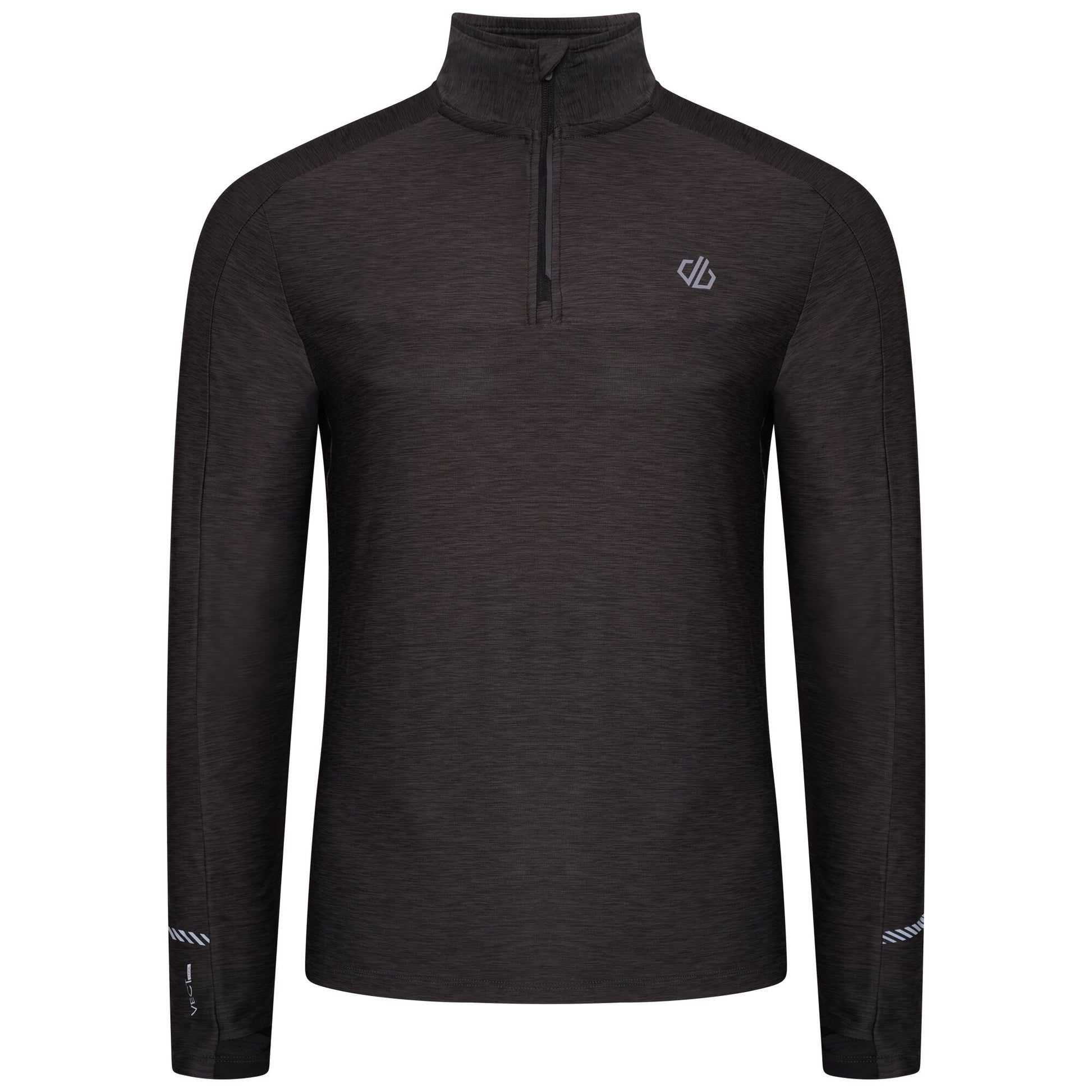 Black Marl - Front - Dare 2B Mens Power Up II Lightweight Jersey