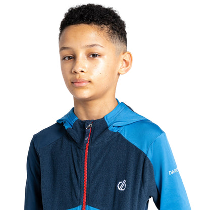 Moonlight Denim-Vallarta Blue - Lifestyle - Dare 2B Childrens-Kids Hero Core Stretch Recycled Hoodie