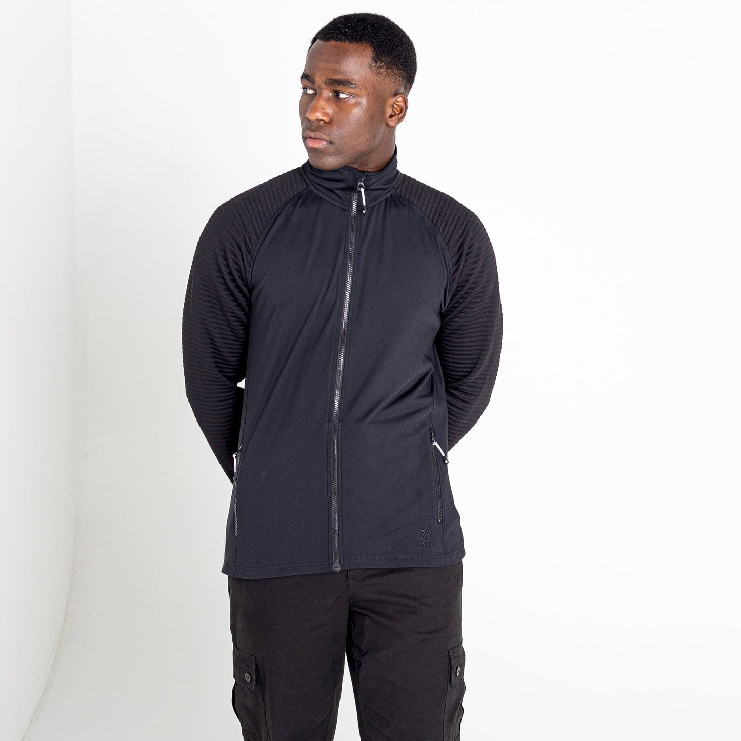 Black-Black - Back - Dare 2B Mens Core Stretch Full Zip Thermal Top