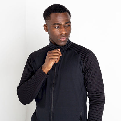 Black-Black - Pack Shot - Dare 2B Mens Core Stretch Full Zip Thermal Top