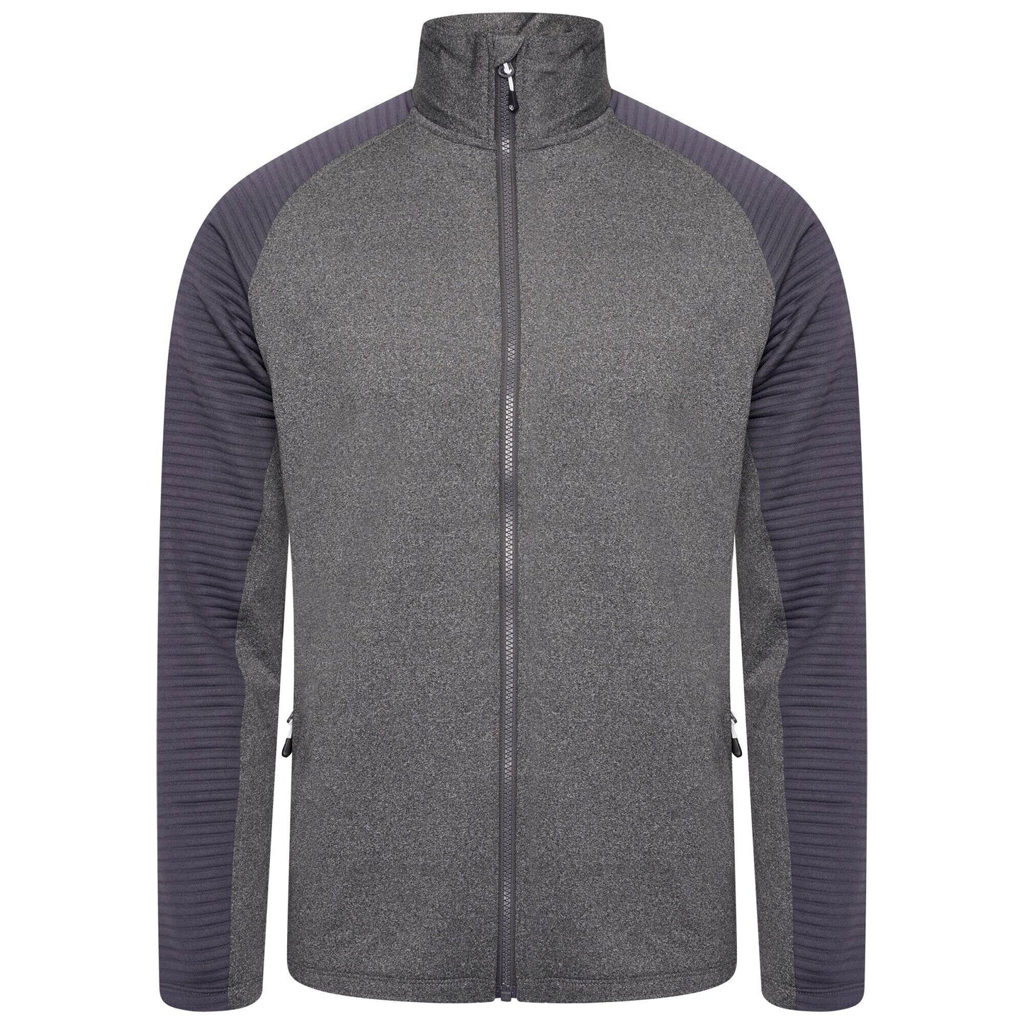 Charcoal Grey Marl-Ebony - Front - Dare 2B Mens Core Stretch Full Zip Thermal Top