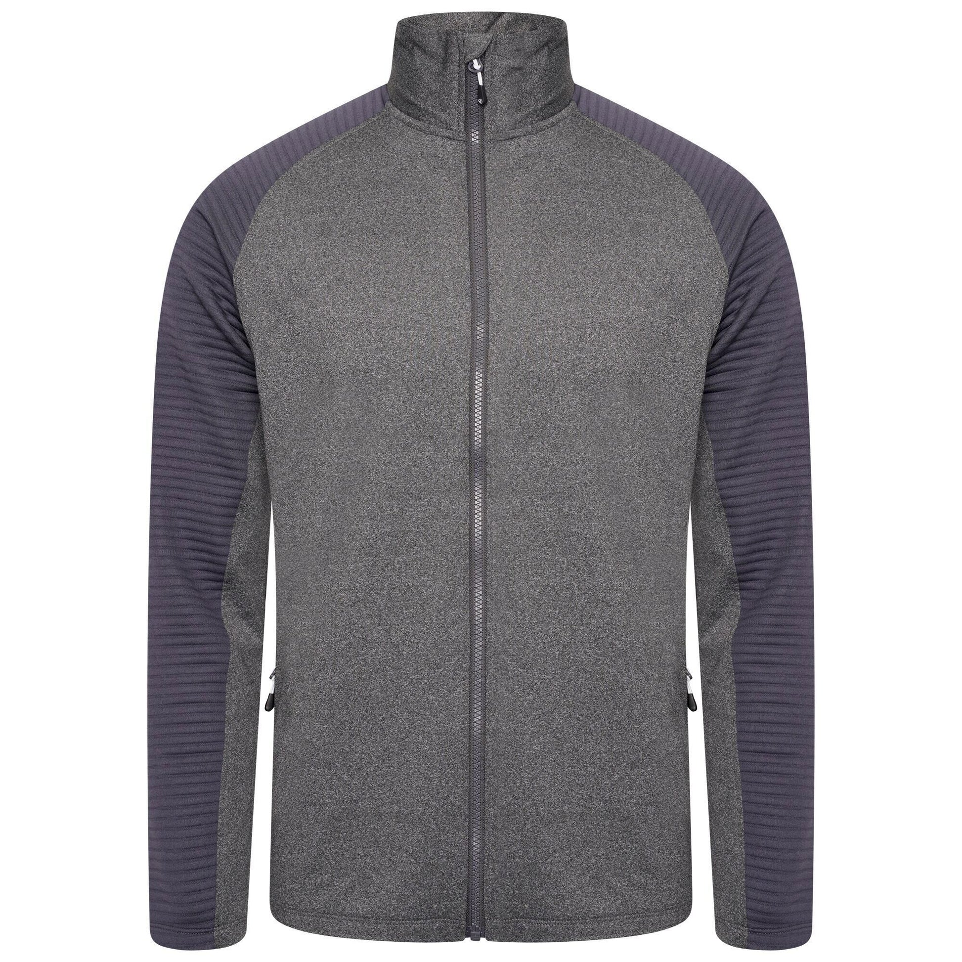 Charcoal Grey Marl-Ebony - Front - Dare 2B Mens Core Stretch Full Zip Thermal Top
