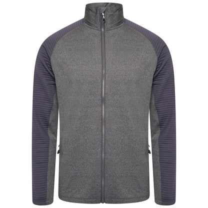 Charcoal Grey Marl-Ebony - Front - Dare 2B Mens Core Stretch Full Zip Thermal Top