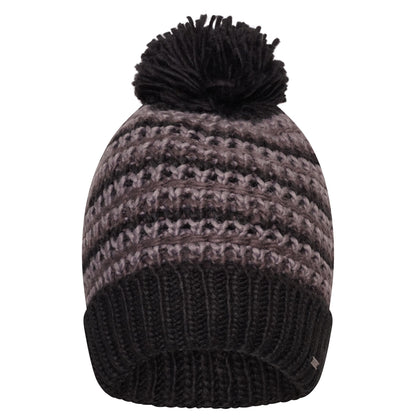 Black-Ebony Grey - Front - Regatta Unisex Adult Headstart Beanie