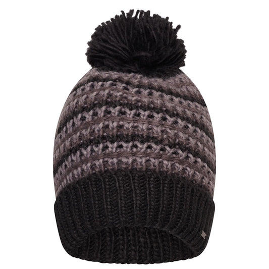 Black-Ebony Grey - Front - Regatta Unisex Adult Headstart Beanie