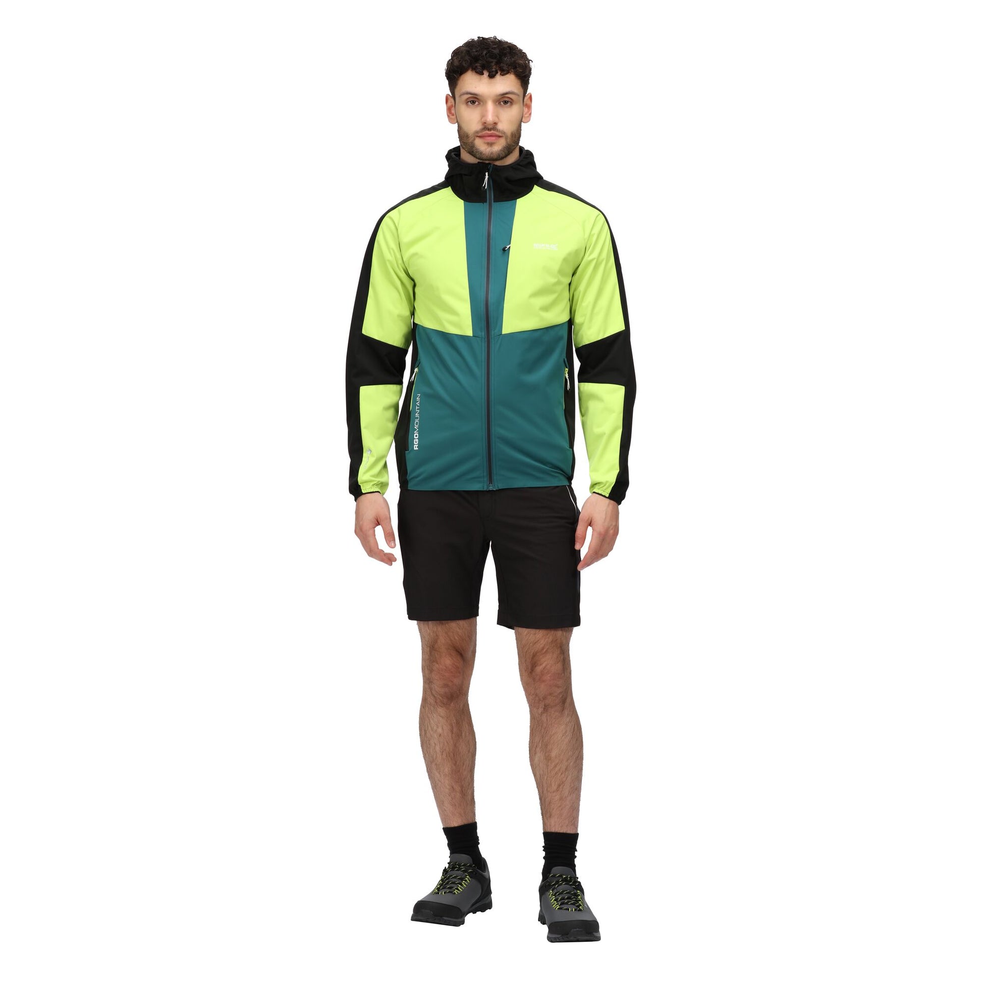 Black-India Grey - Pack Shot - Regatta Mens Mountain II Shorts