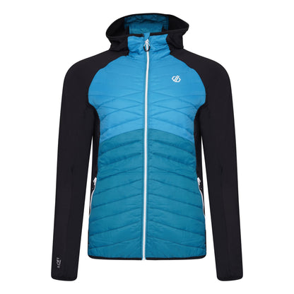 Black-Fjord Blue - Front - Dare 2B Mens Mountaineer Wool Hybrid Jacket