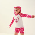 Pink Fusion-White - Back - Regatta Childrens-Kids Peppa Pig Rash Top Set