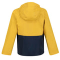 Yellow Gold-Navy - Pack Shot - Regatta Childrens-Kids Hywell Waterproof Jacket