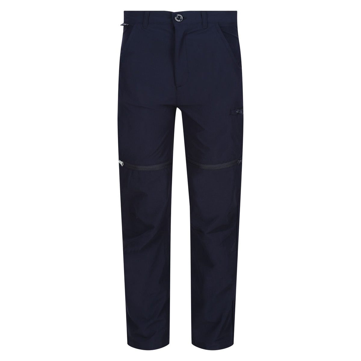 Navy - Front - Regatta Childrens-Kids Highton Stretch Zip-Off Walking Trousers