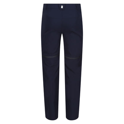 Navy - Back - Regatta Childrens-Kids Highton Stretch Zip-Off Walking Trousers