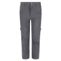 Seal Grey - Front - Regatta Childrens-Kids Highton Stretch Zip-Off Walking Trousers