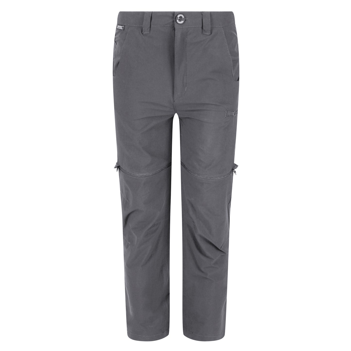 Seal Grey - Front - Regatta Childrens-Kids Highton Stretch Zip-Off Walking Trousers