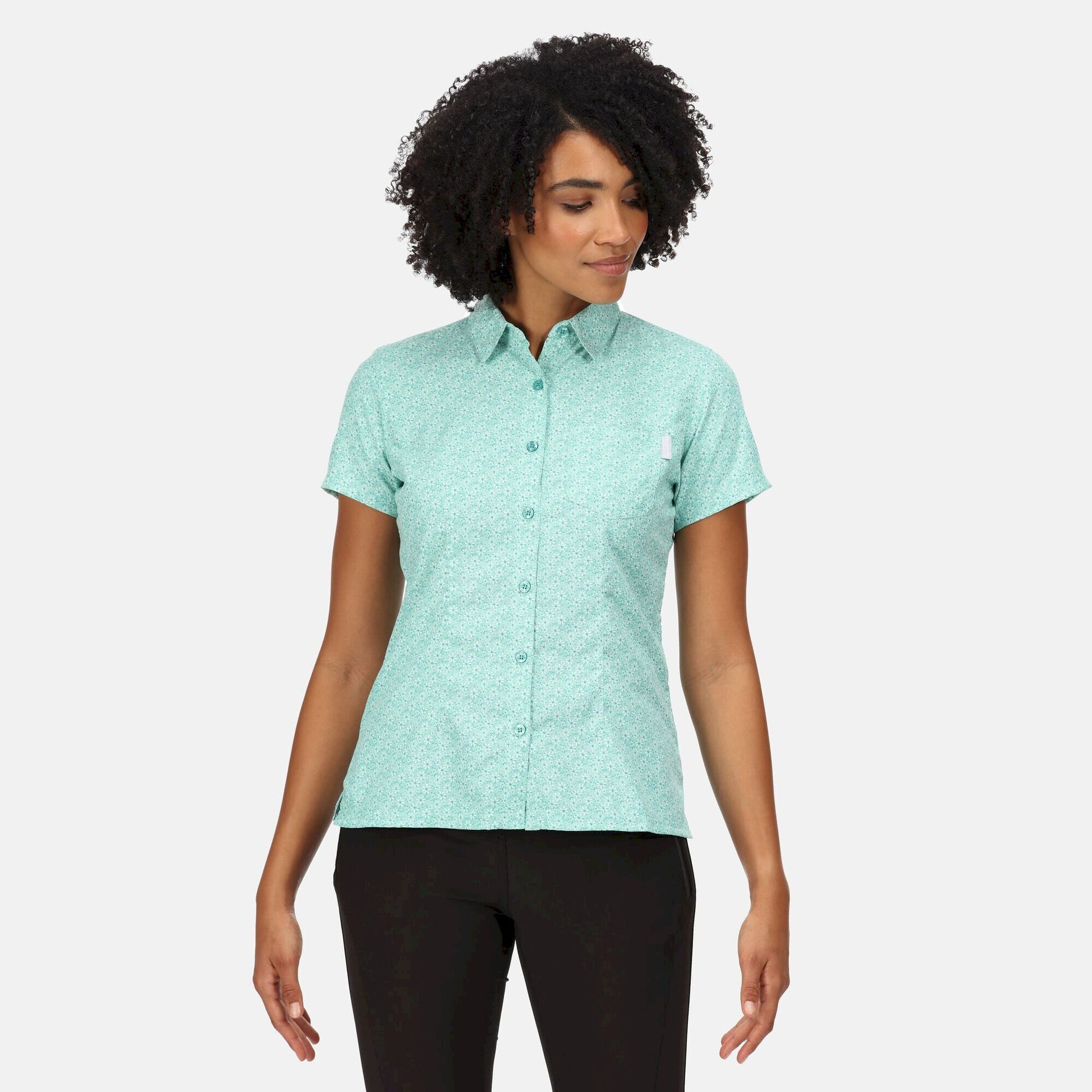Ocean Wave - Side - Regatta Womens-Ladies Mindano VI Daisy Short-Sleeved Shirt