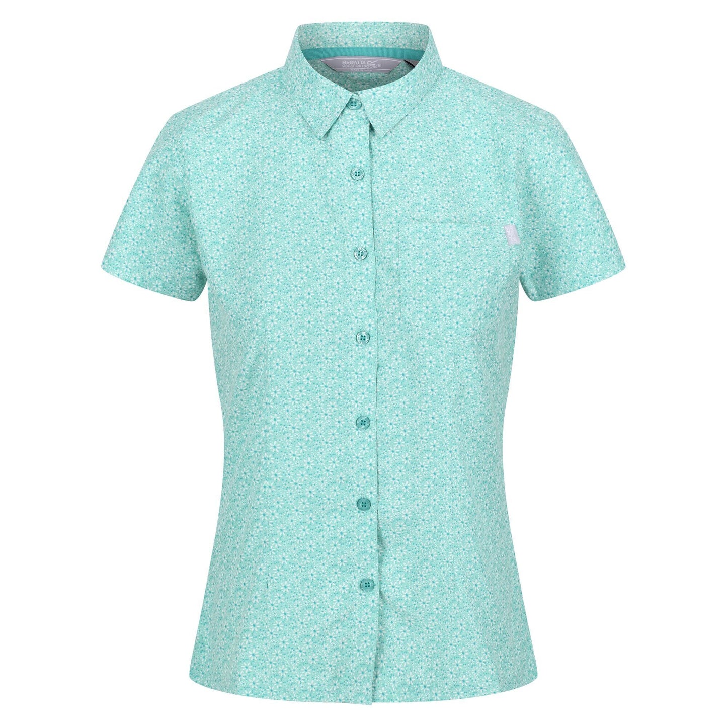 Ocean Wave - Front - Regatta Womens-Ladies Mindano VI Daisy Short-Sleeved Shirt