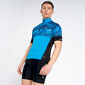Teton Blue - Side - Dare 2B Mens Stay The Course II Printed Cycling Jersey