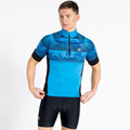 Teton Blue - Pack Shot - Dare 2B Mens Stay The Course II Printed Cycling Jersey