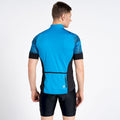 Teton Blue - Close up - Dare 2B Mens Stay The Course II Printed Cycling Jersey