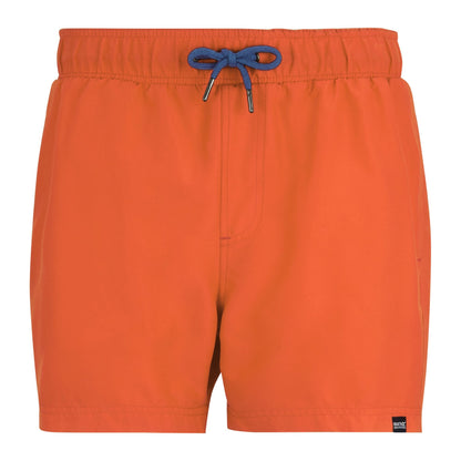 Tigerlily Orange-Sonic Blue - Front - Regatta Mens Mawson II Swim Shorts