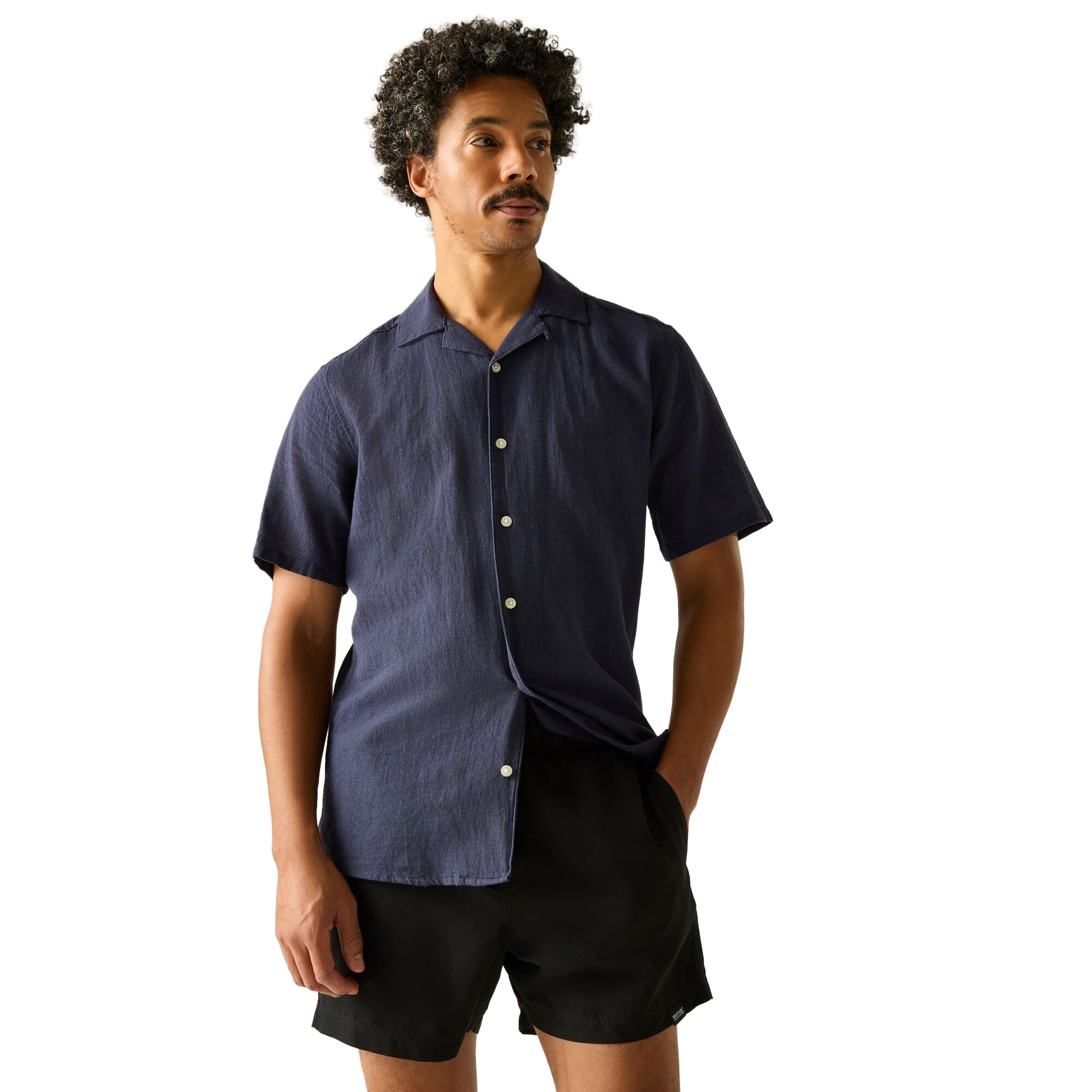 Black-Sonic Blue - Lifestyle - Regatta Mens Mawson II Swim Shorts